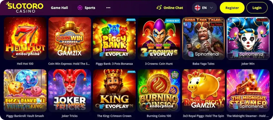 slotoro casino games